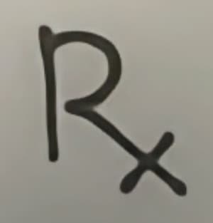 The prescription mark behind the Riverbourne logo