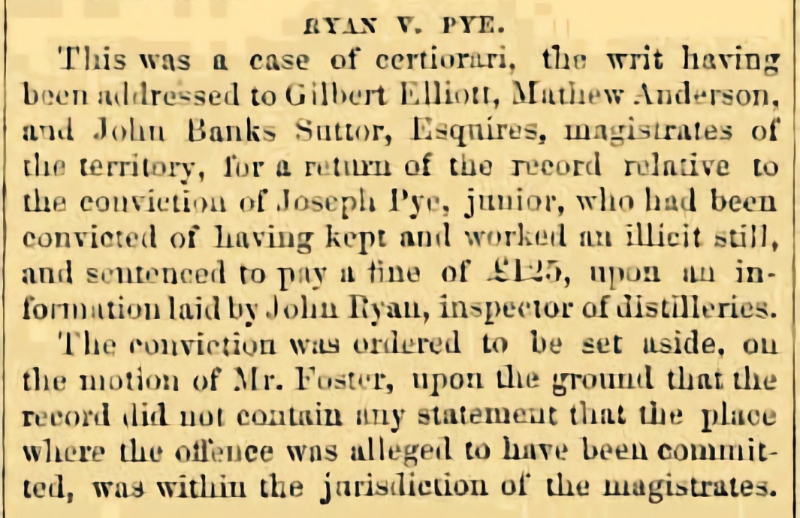 Report of Ryan and Pye, 1845